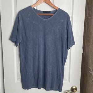 Jerry Kaye - Distressed V-Neck Blue  Tee.  Made in Italy.